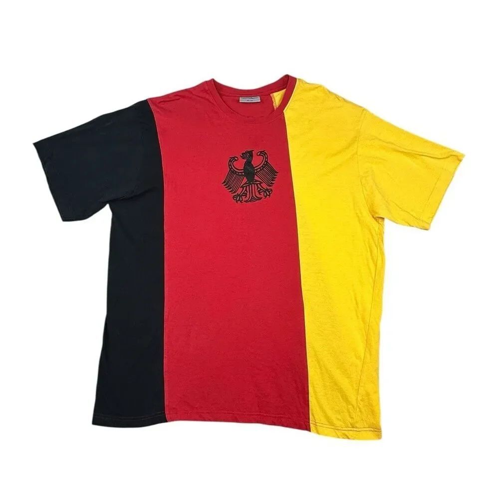 Vintage RARE Deutschland Germany Flag Cotton T Shirt Size XXL Soccer World Cup